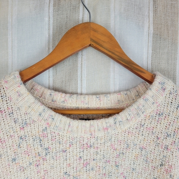 Gap Maternity Bobble Sleeve Crewneck‎ Sweater Confetti Cream Size Small - Picture 3 of 9
